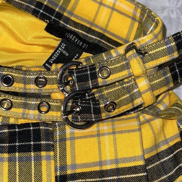 F21 plaid yellow Skirt Size Small - Picture 8 of 10